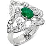 انگشتر طلا و جواهر با نگین زمرد و الماس تراش برلیان: مدل rgf1466