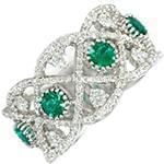 انگشتر طلا و جواهر با نگین زمرد و الماس تراش برلیان: مدل rgf1470