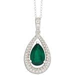 آویز طلا و جواهر با نگین زمرد و الماس تراش برلیان مدل: npdf13024