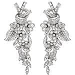 گوشواره طلا و جواهر با نگین الماس تراش برلیان و باگت مدل: ebf2114