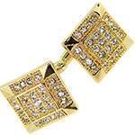 دکمه سردست طلا زرد با نگین الماس تراش برلیان مدل: cdm1130