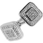 دکمه سردست طلا سفید با نگین الماس تراش برلیان مدل: cdm1131