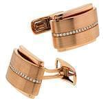 دکمه سردست طلای رزگلد با نگین الماس تراش برلیان مدل: cdm1133