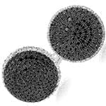 دکمه سردست طلا سفید با نگین الماس تراش برلیان سیاه و سفید مدل: cdm1135