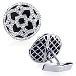 دکمه سردست طلا سفید با نگین الماس تراش برلیان و انیکس مدل: cdm1136