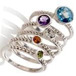 انگشتر پنج تکه با نگین برلیان، سیترین، آمتیس، زبرجد و توپاز مدل : rgf1087
