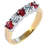 انگشتر طلا با نگین یاقوت قرمز و الماس تراش برلیان: مدل rgf1125