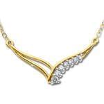 گردنبند طلا زرد با نگین الماس تراش برلیان مدل: ndf1311