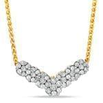 گردنبند طلا زرد با نگین الماس تراش برلیان طرح فلاور مدل: ndf1312