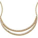 گردنبند جواهر با نگین الماس تراش برلیان و طلای زرد مدل: ndf1313