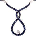 گردنبند جواهر با نگین یاقوت کبود و الماس تراش برلیان مدل: ndf1318