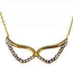 گردن آویز الماس تراش برلیان با طلای زرد طرح بال: مدل nfg1004