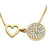 عکس گردن آویز الماس تراش برلیان با طلای زرد طرح قلب