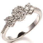 حلقه فلاور (flower) جواهر با نگین الماس تراش برلیان مدل : eng2137