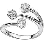 حلقه فلاور (flower) جواهر با نگین الماس تراش برلیان مدل : eng2139