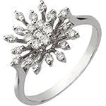 حلقه فلاور (flower) جواهر با نگین الماس تراش برلیان مدل : eng2142