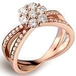 حلقه فلاور (flower) جواهر با نگین الماس تراش برلیان مدل : eng2143