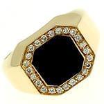 انگشتر مردانه جواهر با نگین انیکس و الماس تراش برلیان: مدل rgm1464