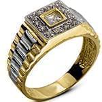 انگشتر رولکسی مردانه جواهر با نگین الماس تراش پرنس و برلیان: مدل rgm1466