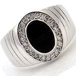 انگشتر مردانه جواهر با نگین انیکس و الماس تراش برلیان: مدل rgm1467