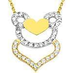 گردن آویز الماس تراش برلیان با طلای زرد و سفید مدل: nfg1025