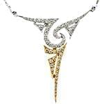 گردن آویز الماس تراش برلیان با طلای زرد و سفید مدل: nfg1027