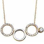 گردن آویز الماس تراش برلیان با طلای زرد و سفید طرح دوار مدل: nfg1031