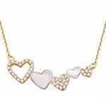 گردن آویز قلب با نگین الماس تراش برلیان و طلای زرد و سفید مدل: nfg1036