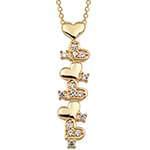 گردن آویز الماس تراش برلیان و طلای زرد طرح قلب مدل: nfg1041