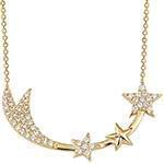 گردن آویز الماس تراش برلیان و طلای زرد طرح ستاره مدل: nfg1045