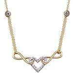 گردن آویز الماس تراش برلیان و طلای زرد و سفید طرح قلب مدل: nfg1046