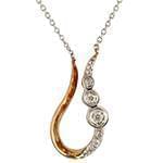 گردن آویز طلای رزگلد و سفید با نگین الماس تراش برلیان مدل: nfg1050