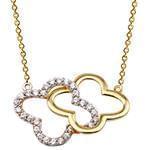 گردن آویز طلای زرد و سفید با نگین الماس تراش برلیان طرح ابر مدل: nfg1051