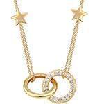 گردن آویز طلای زرد با نگین الماس تراش برلیان طرح دوار مدل: nfg1052