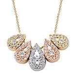 گردن آویز طلای زرد و سفید و رزگلد با نگین الماس تراش برلیان مدل: nfg1054