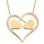 گردن آویز طلای رزگلد با نگین الماس تراش برلیان طرح قلب مدل: nfg1056