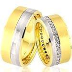 حلقه ست طلای ازدواج با نگین الماس تراش برلیان مدل: srd1350