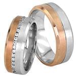 حلقه ست طلای ازدواج با نگین الماس تراش برلیان مدل: srd1352