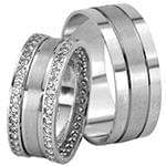 حلقه ست طلای ازدواج با نگین الماس تراش برلیان مدل: srd1355