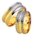 حلقه ست طلای ازدواج با نگین الماس تراش برلیان مدل: srd1359