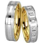 حلقه ست طلای ازدواج با نگین الماس تراش برلیان مدل: srd1360