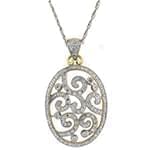 آویز طلای دو رنگ با نگین برلیان مدل: ewe1063