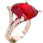 انگشتر طلا و جواهر با نگین یاقوت قرمز و الماس تراش برلیان: مدل rgf1416