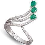 انگشتر طلا و جواهر با نگین زمرد و الماس تراش برلیان: مدل rgf1418