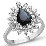 انگشتر طلا و جواهر با نگین یاقوت کبود و الماس تراش برلیان: مدل rgf1422