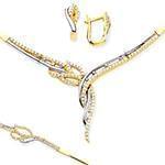 سرویس طلای عروس با نگین الماس تراش برلیان مدل: bset2170 