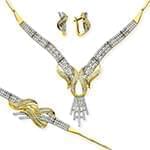 سرویس طلای عروس با نگین الماس تراش برلیان مدل: bset2171