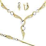 سرویس طلای عروس با نگین الماس تراش برلیان مدل: bset2174