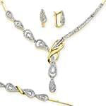 سرویس طلای عروس با نگین الماس تراش برلیان مدل: bset2177