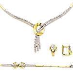 سرویس طلای عروس با نگین الماس تراش برلیان مدل: bset2178